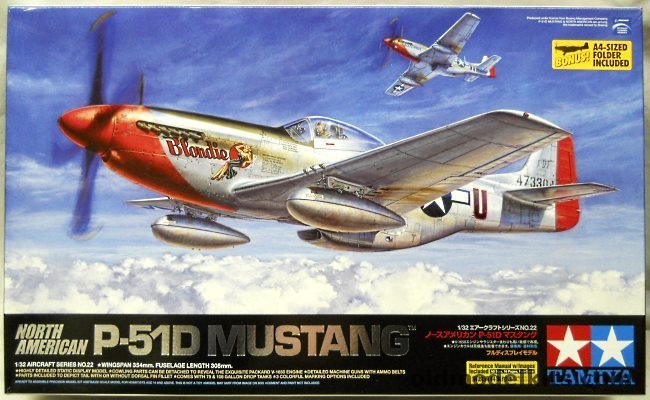 Tamiya 1/32 P-51D Mustang, 60322-9800 plastic model kit